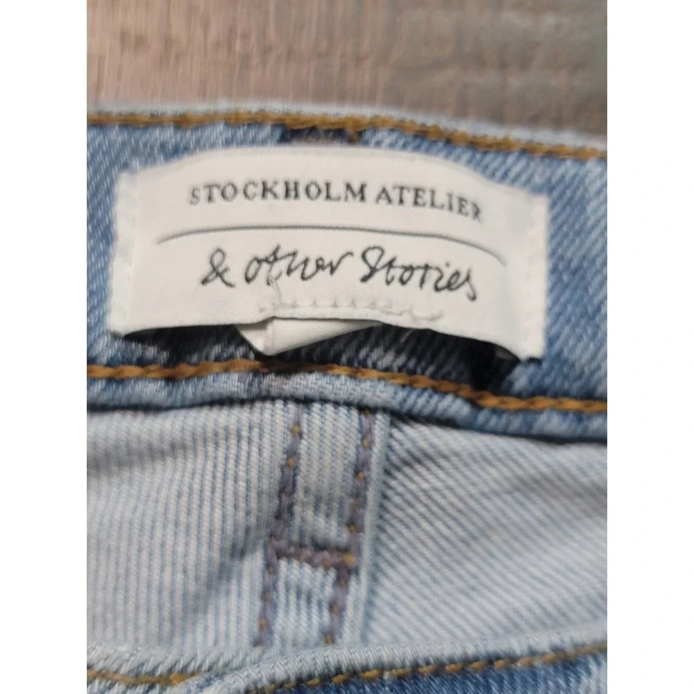 Other Stories Light Wash Denim Jeans Straight Leg Button‎ Fly Women's Size